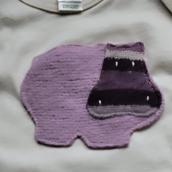 CATE & LEVI Organic Onesie - Baby - Made in Canada NEW NWT 6-12mo Hippo - Picture 3 of 4